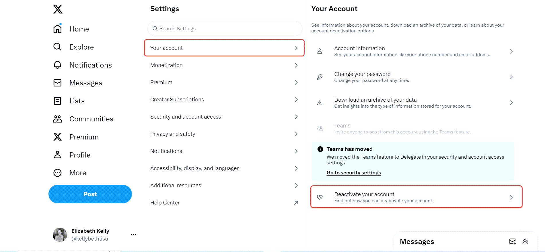 Deactivate your account