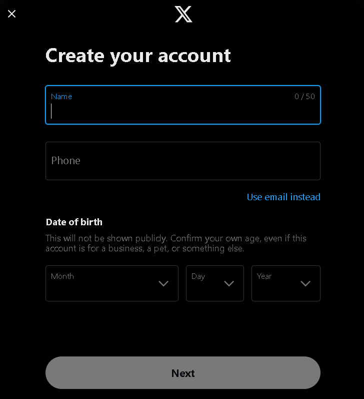 Start creating your Twitter Business account by signing up to Twitter.