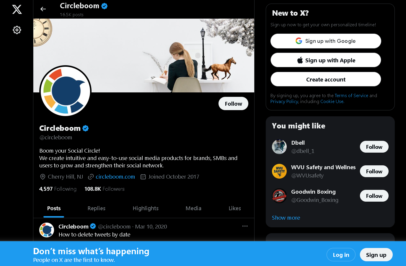 You can view someone's Twitter without an account if it's public.