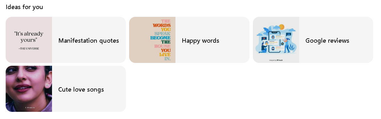 "Ideas for you" was a big Pinterest algorithm change back in 2022.