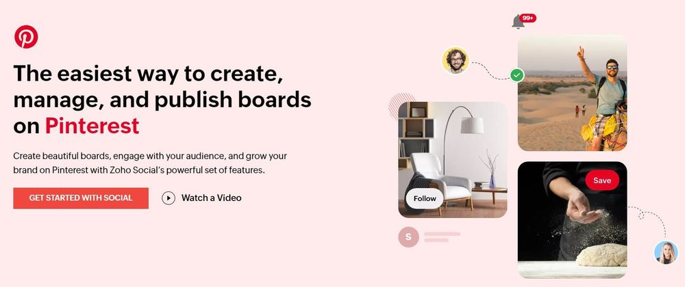 Zoho Social is a comprehensive Pinterest automation tool.