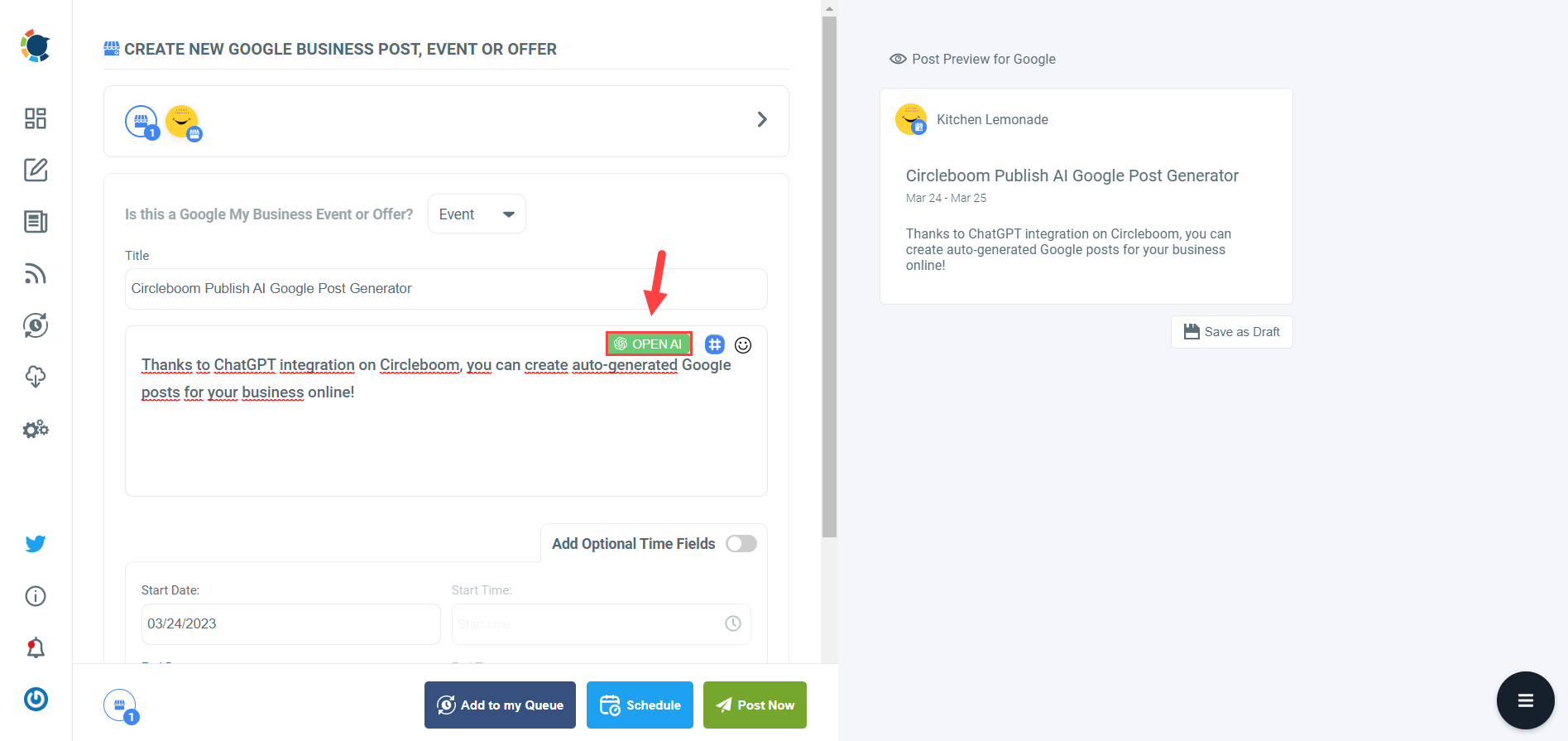 ChatGPT for Google Business!