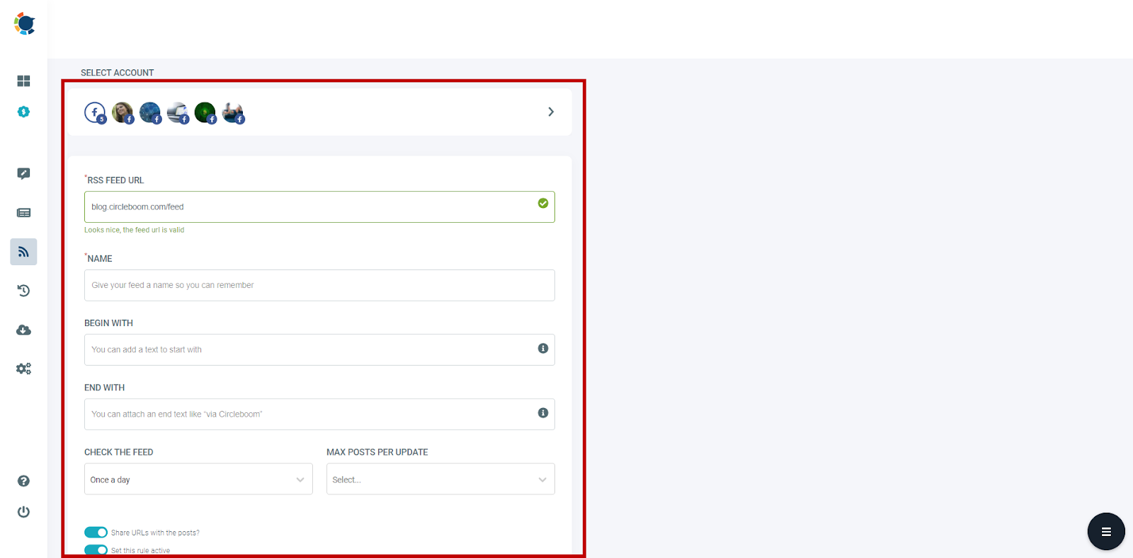 RSS Feed to Facebook