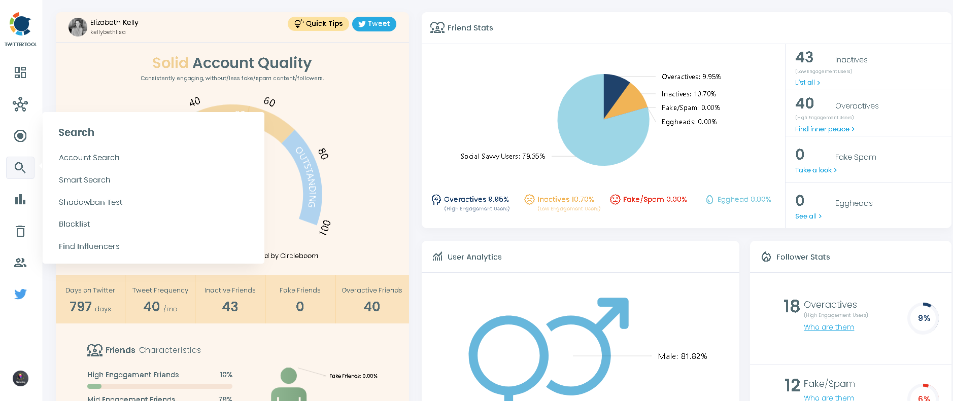 Start a Twitter search with Circleboom.