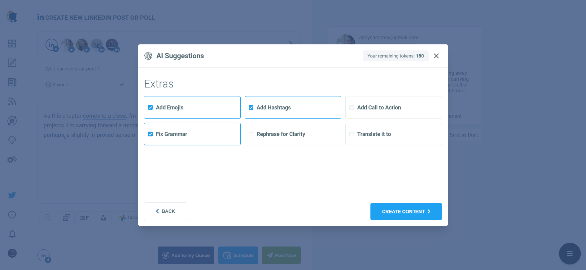 Add extras to your LinkedIn post