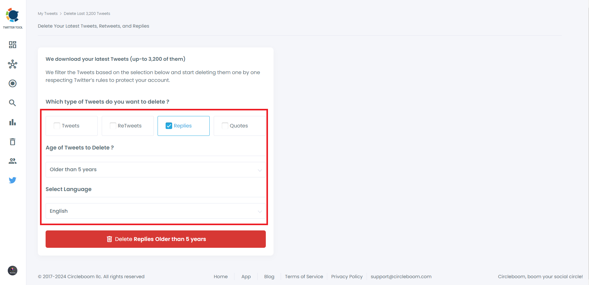 Replies are selected to be deleted.