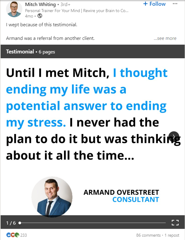 Real-time LinkedIn Carousel Post Example