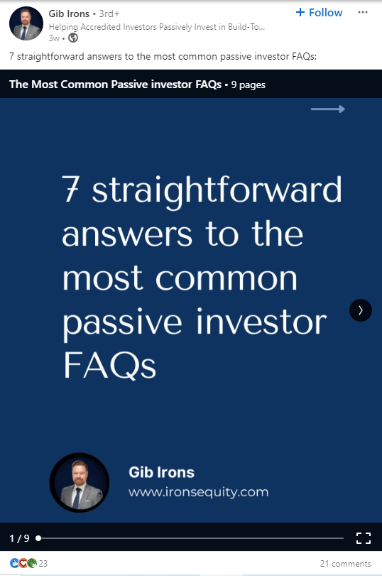 Real-time LinkedIn Carousel Post Example