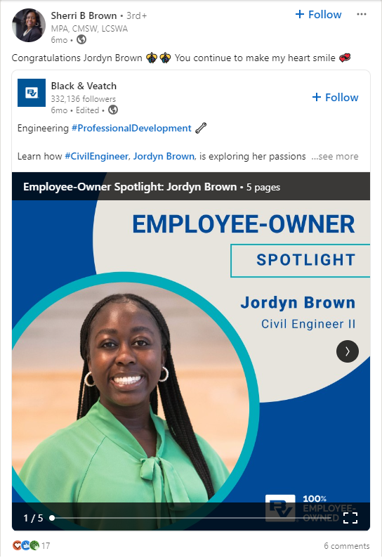 Real-time LinkedIn Carousel Post Example