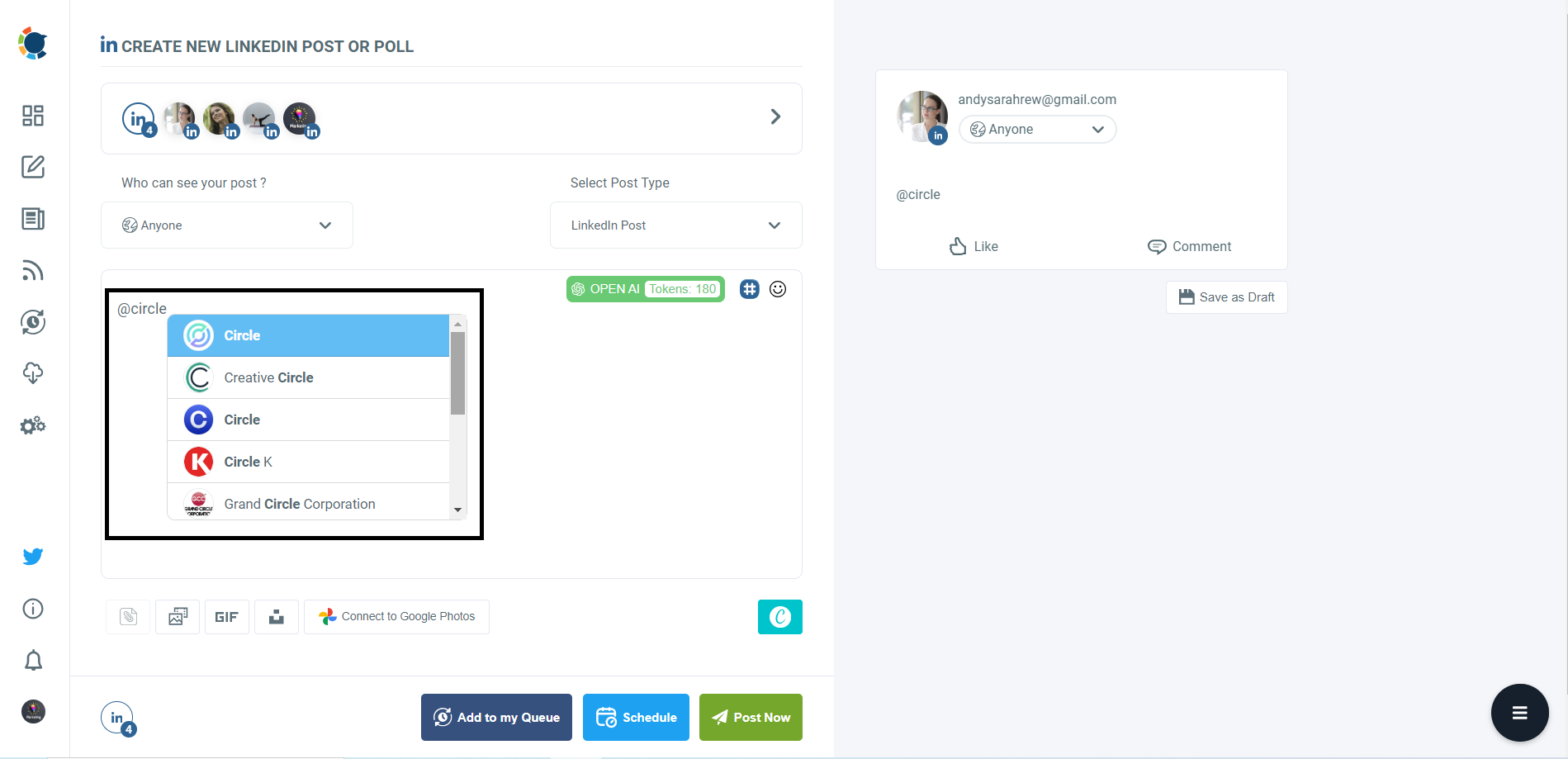 Tag company pages on LinkedIn