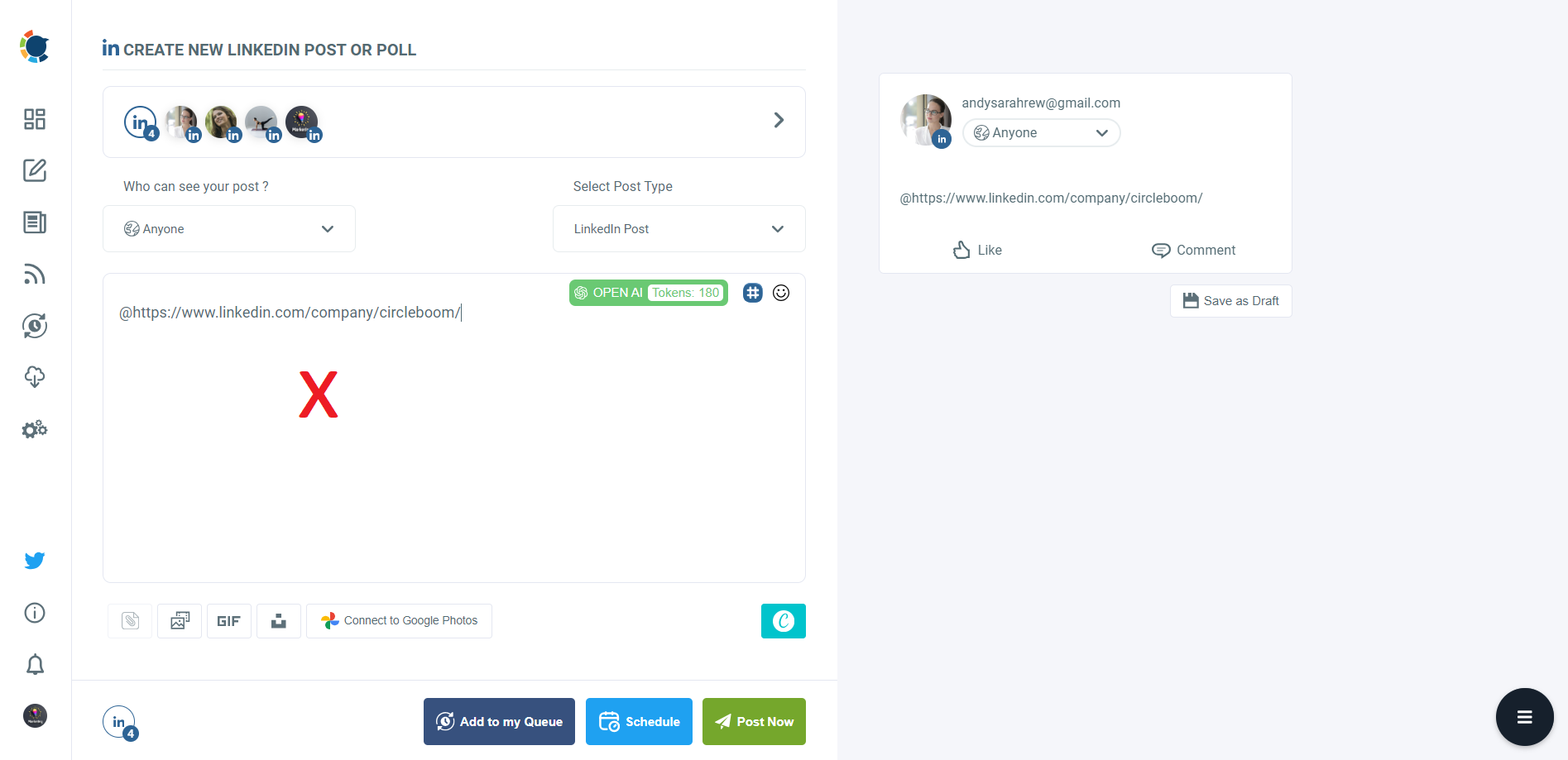 Tagging with the URL of a company won't work!