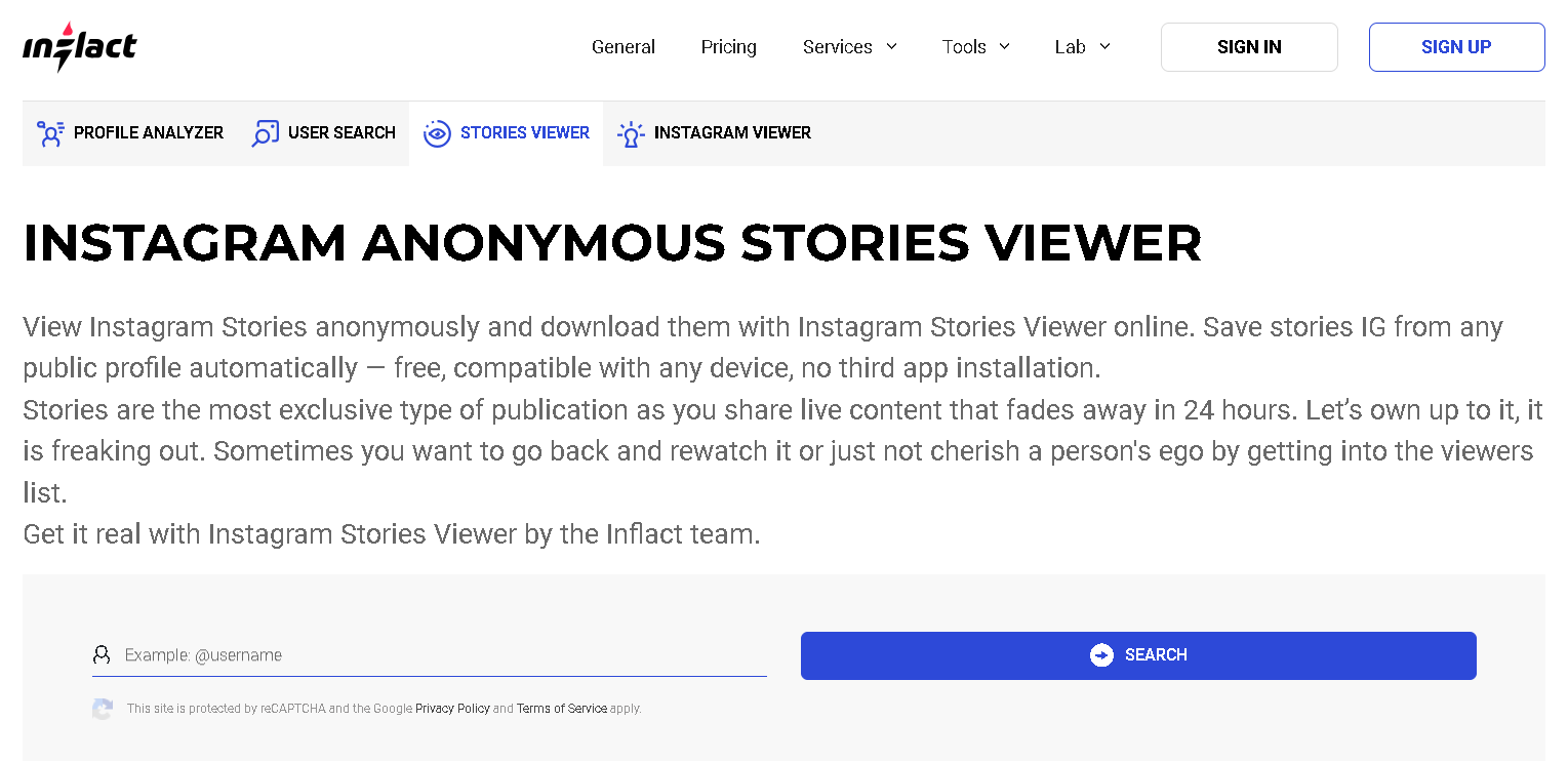 Instagram Stories Viewer: Inflact