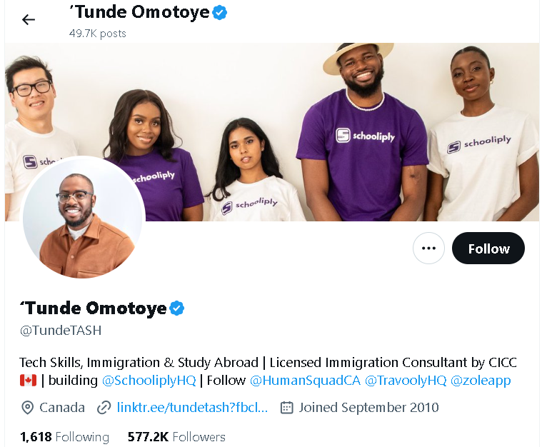 Macro Influencer Examples: Tunde Omotoye