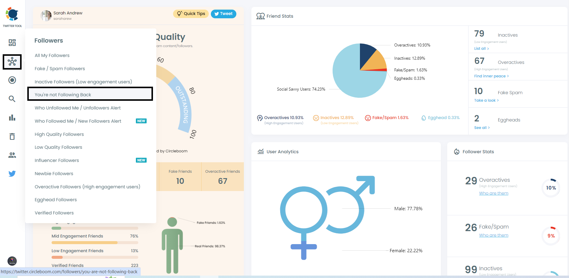 You're not following back!