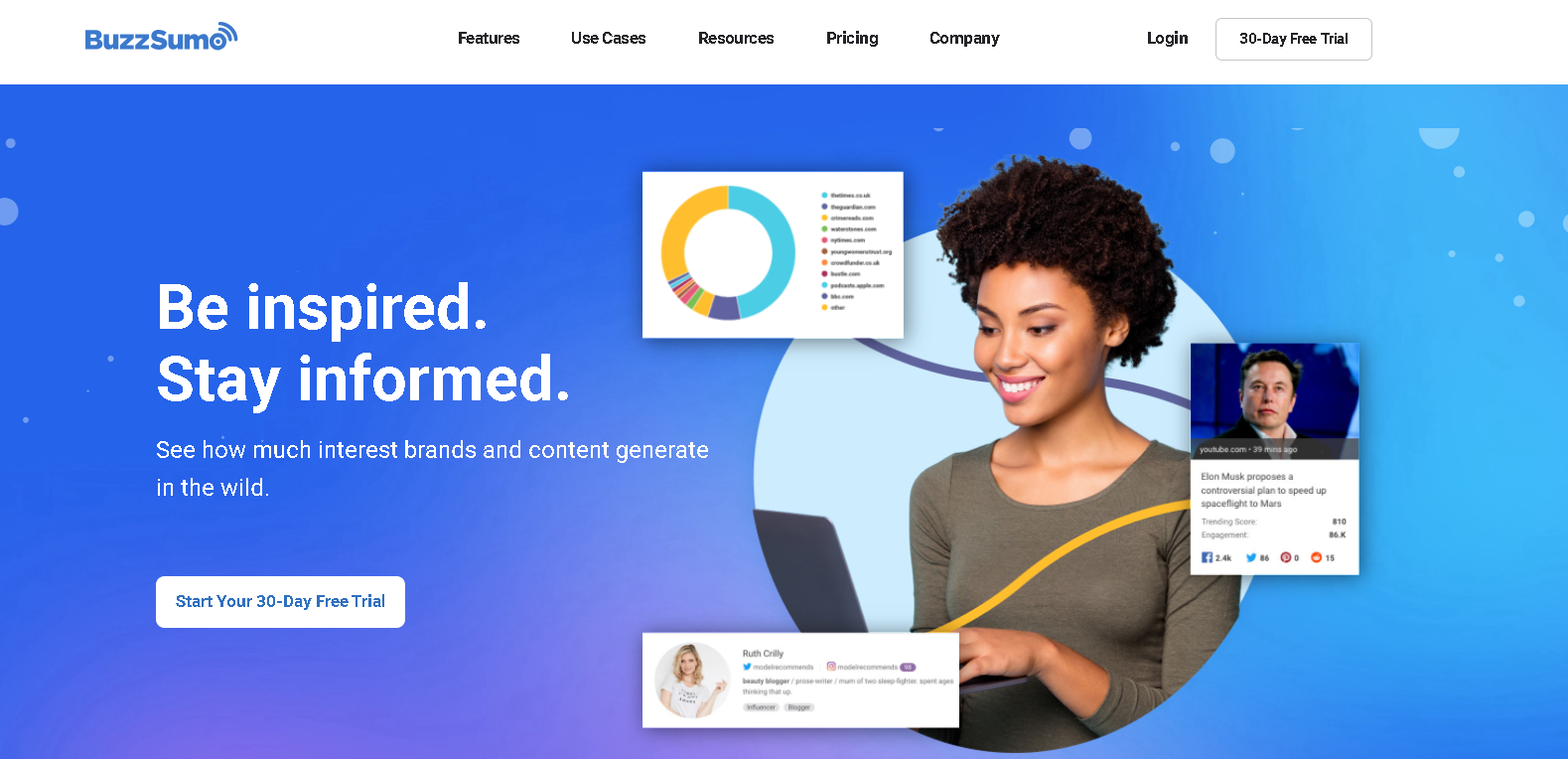 uzzsumo allows you to discover the most popular content on the web-based on social shares and engagement.