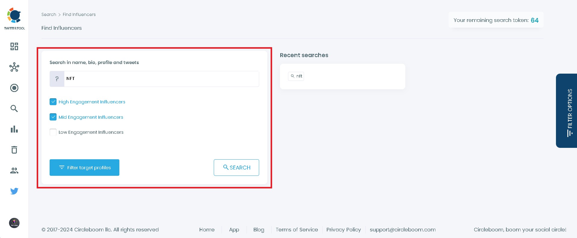 NFT on the search bar