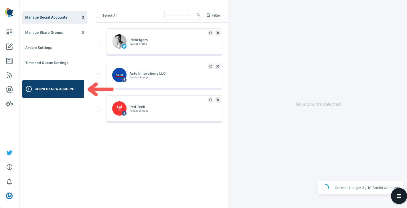 You can match your social media accounts with your Circleboom Publish account.