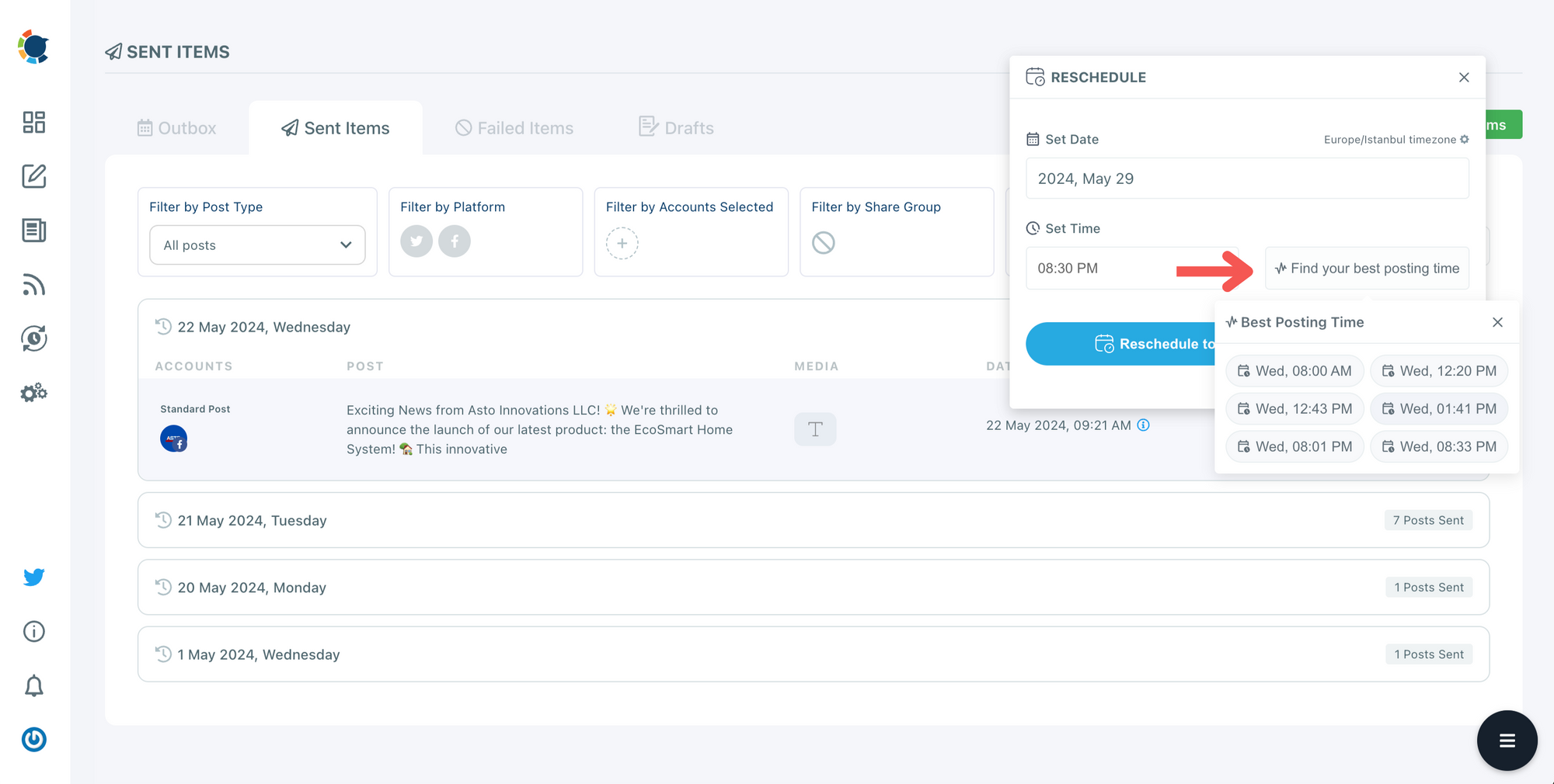 Best time to post on Facebook
