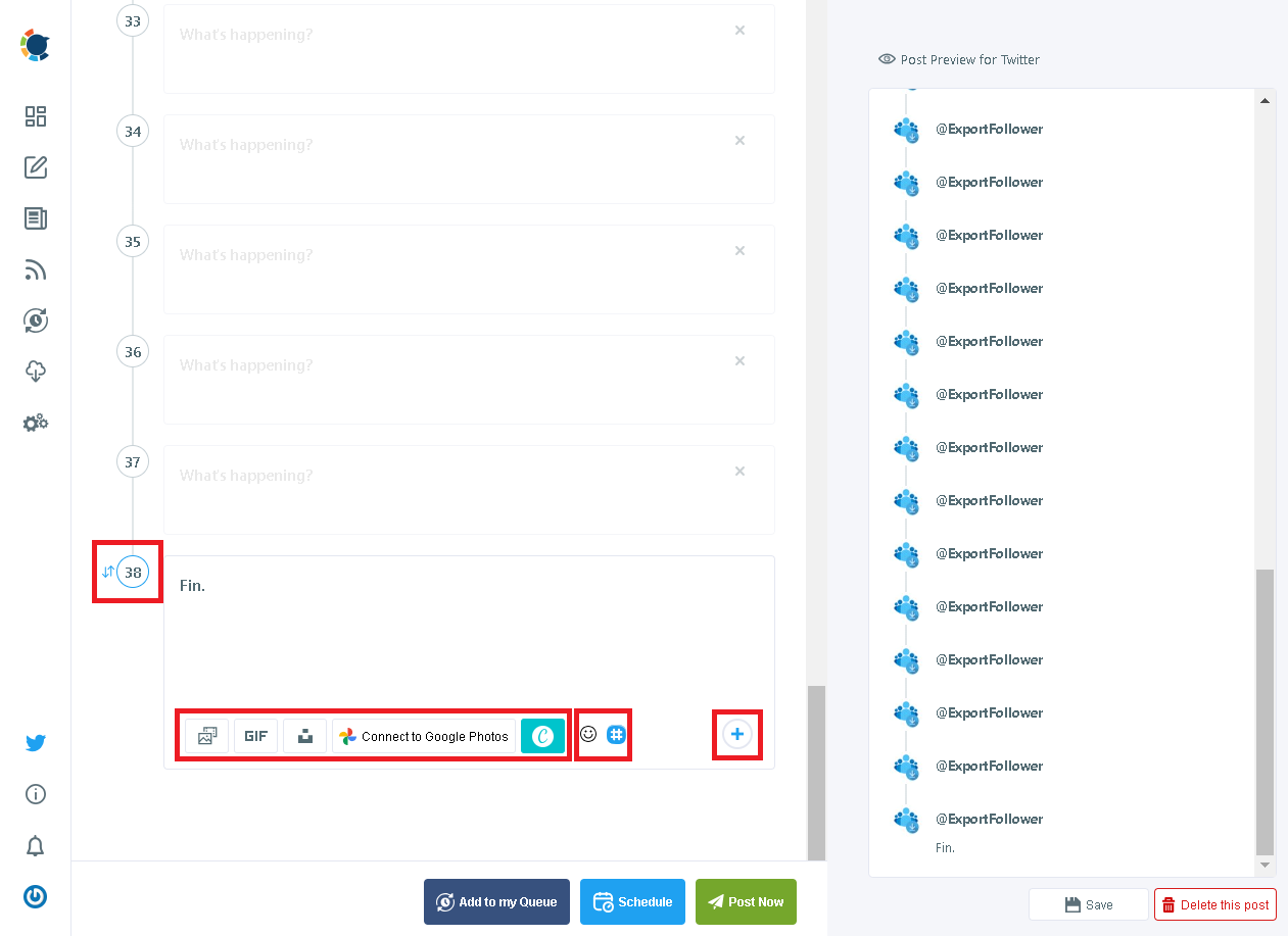 Beat 25-tweet limit of Twitter threads with Circleboom.