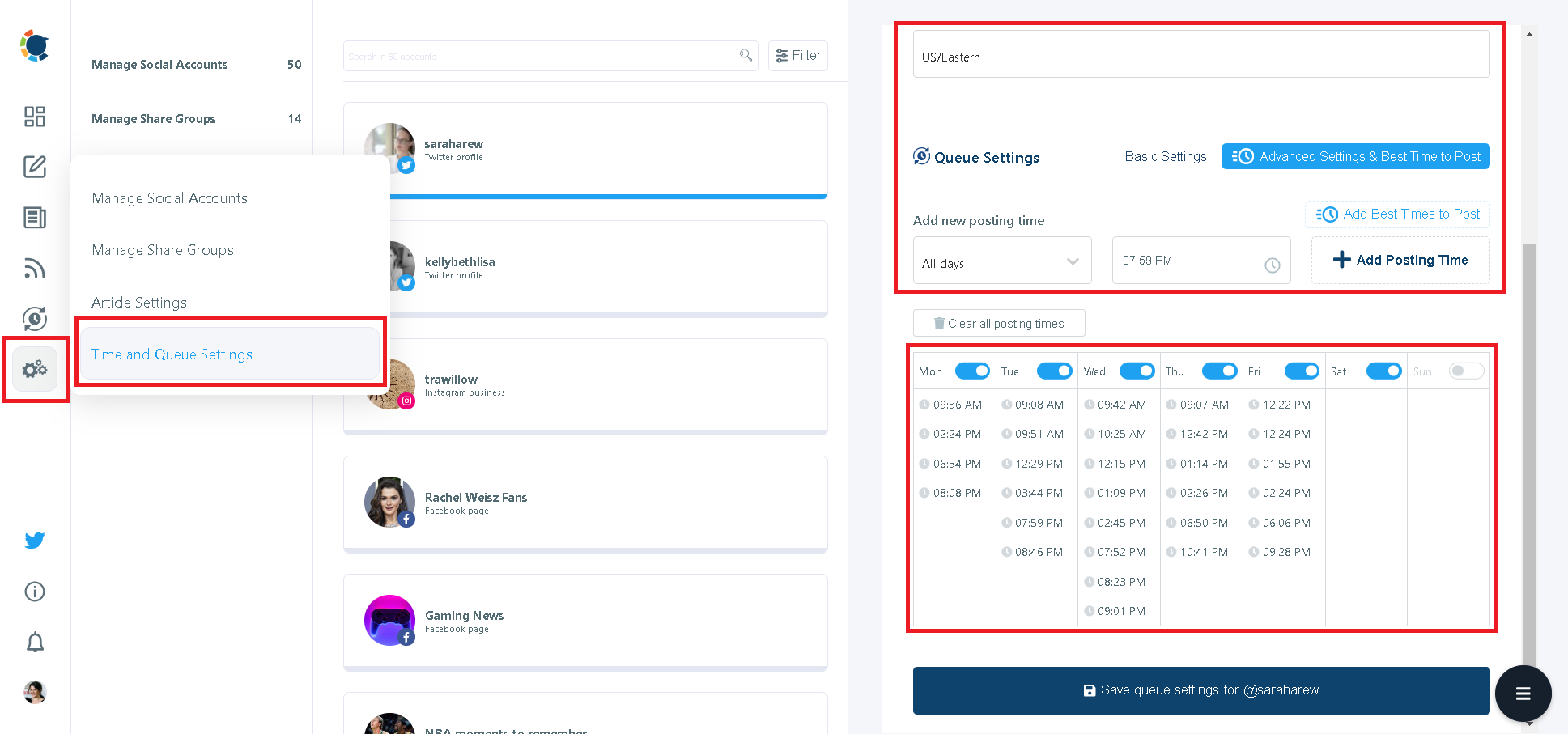 Set your calendar and posting queue.