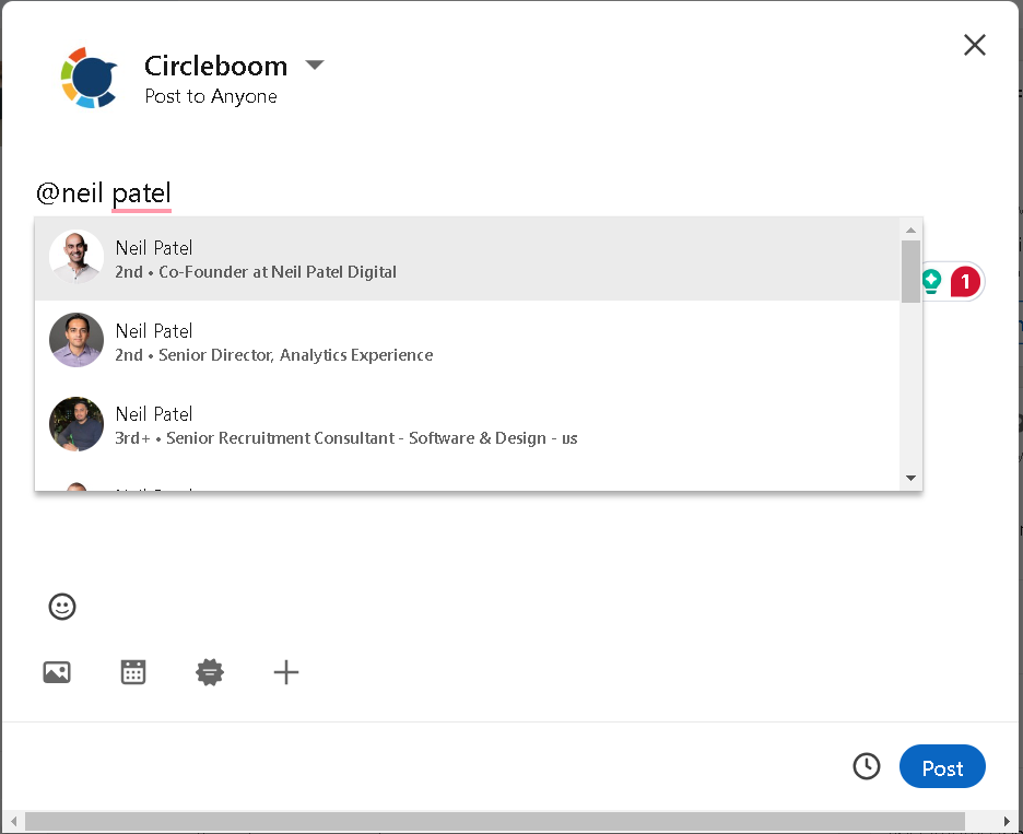 How to mention people on LinkedIn