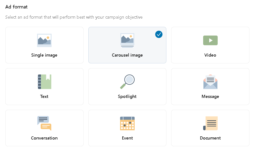 LinkedIn carousel ads are almost identical to LinkedIn document ads. 