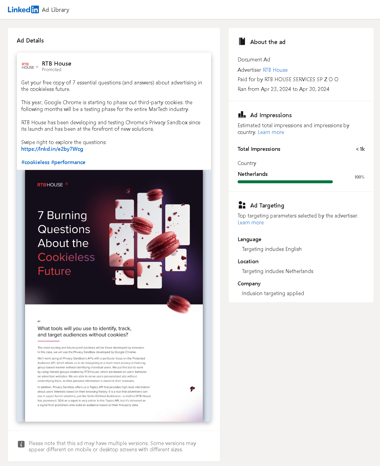 LinkedIn Document Ad Examples: RTB House