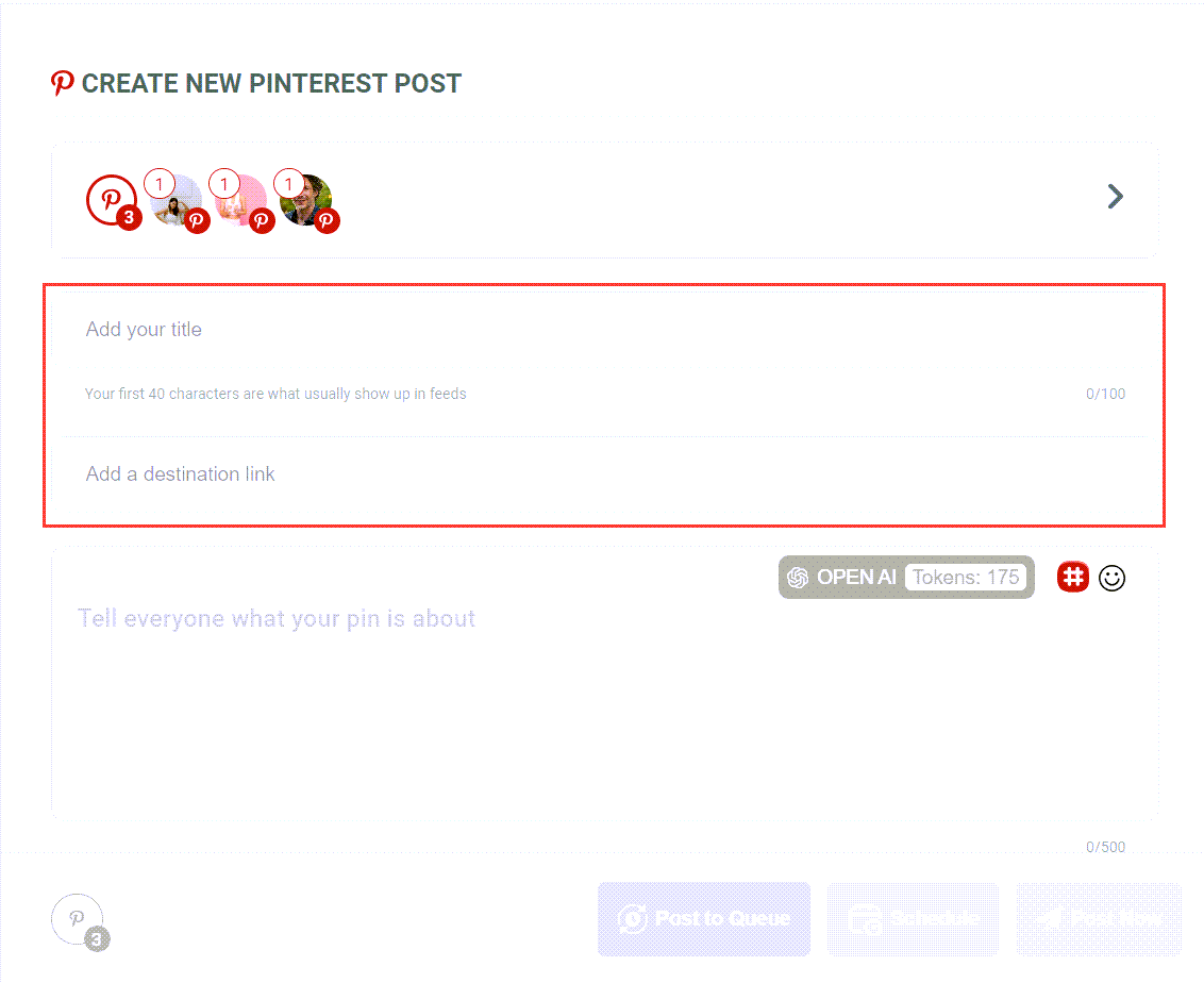 Pinterest link and title