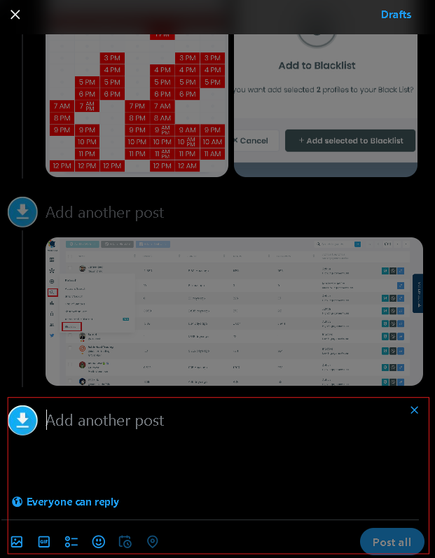 You can create a thread of any length you want by continuing like this
