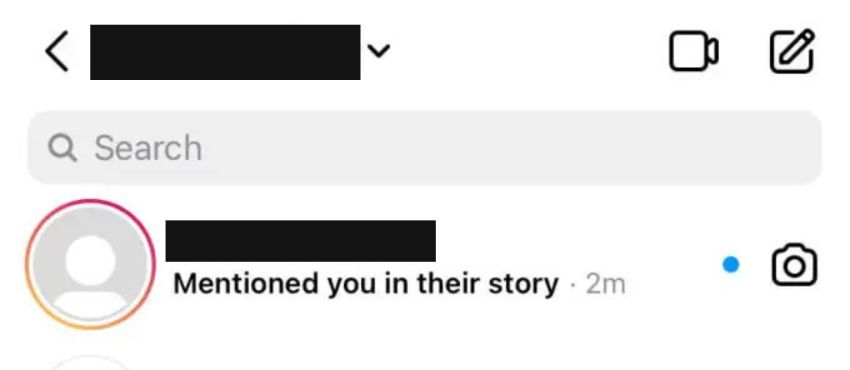 someone mentioned you in their story