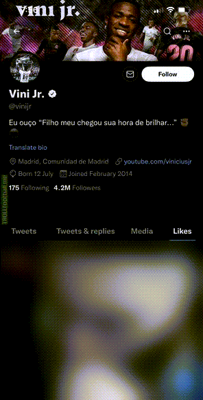 Screenshot of Vini's tweet