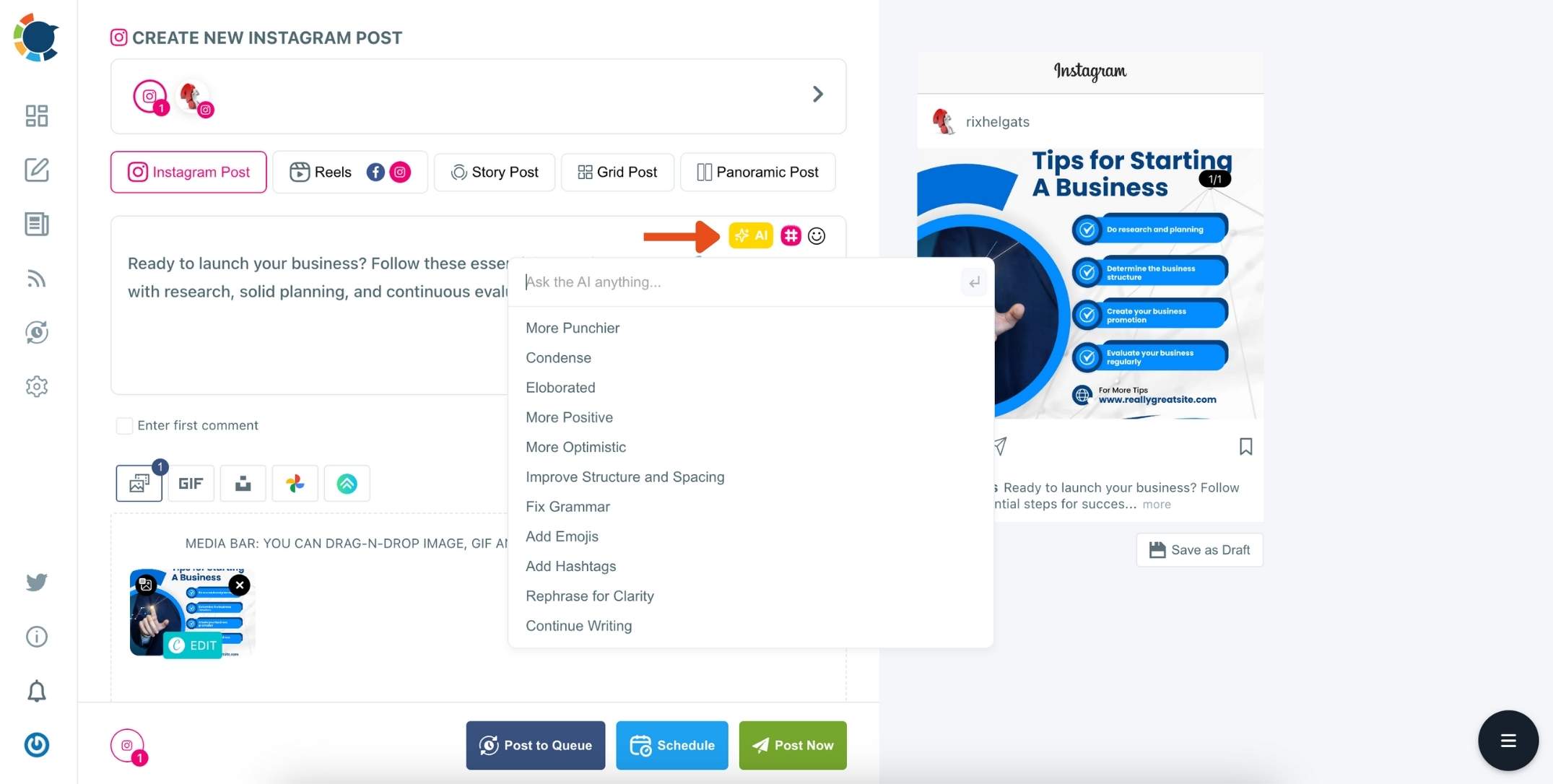 Circleboom Publish is the Instagram post scheduler that allows you to schedule Instagram posts free.