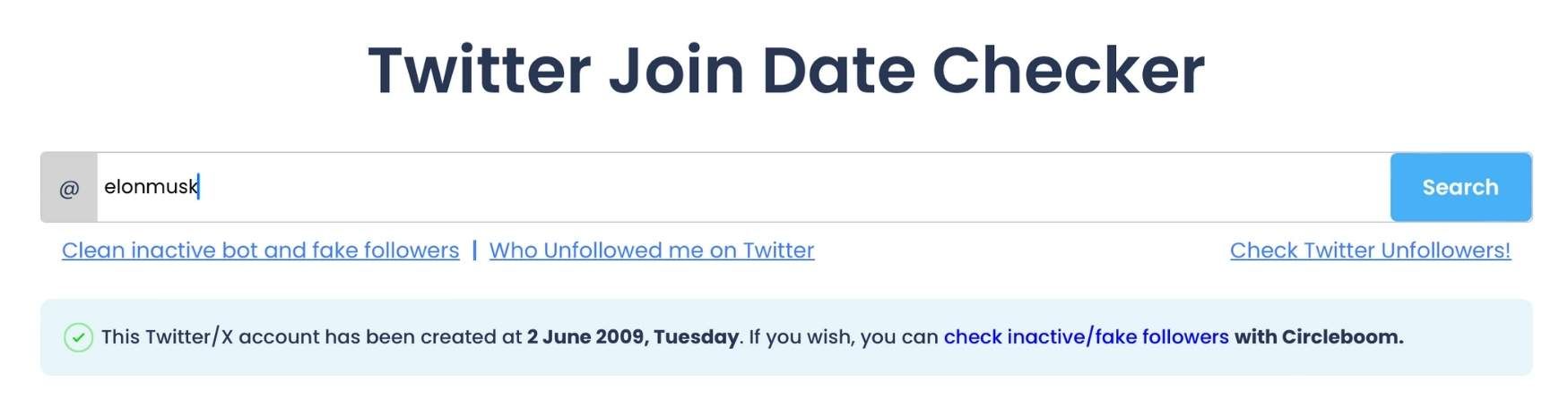 Twitter Join Date Checker