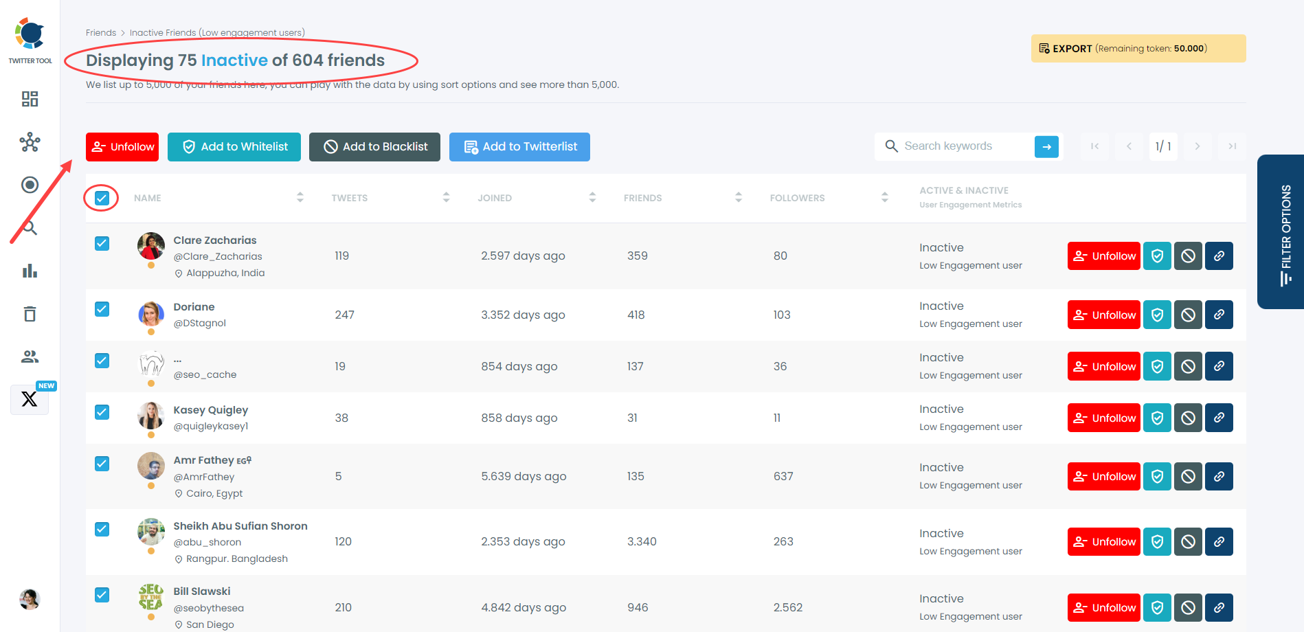Mass Unfollow with Circleboom
