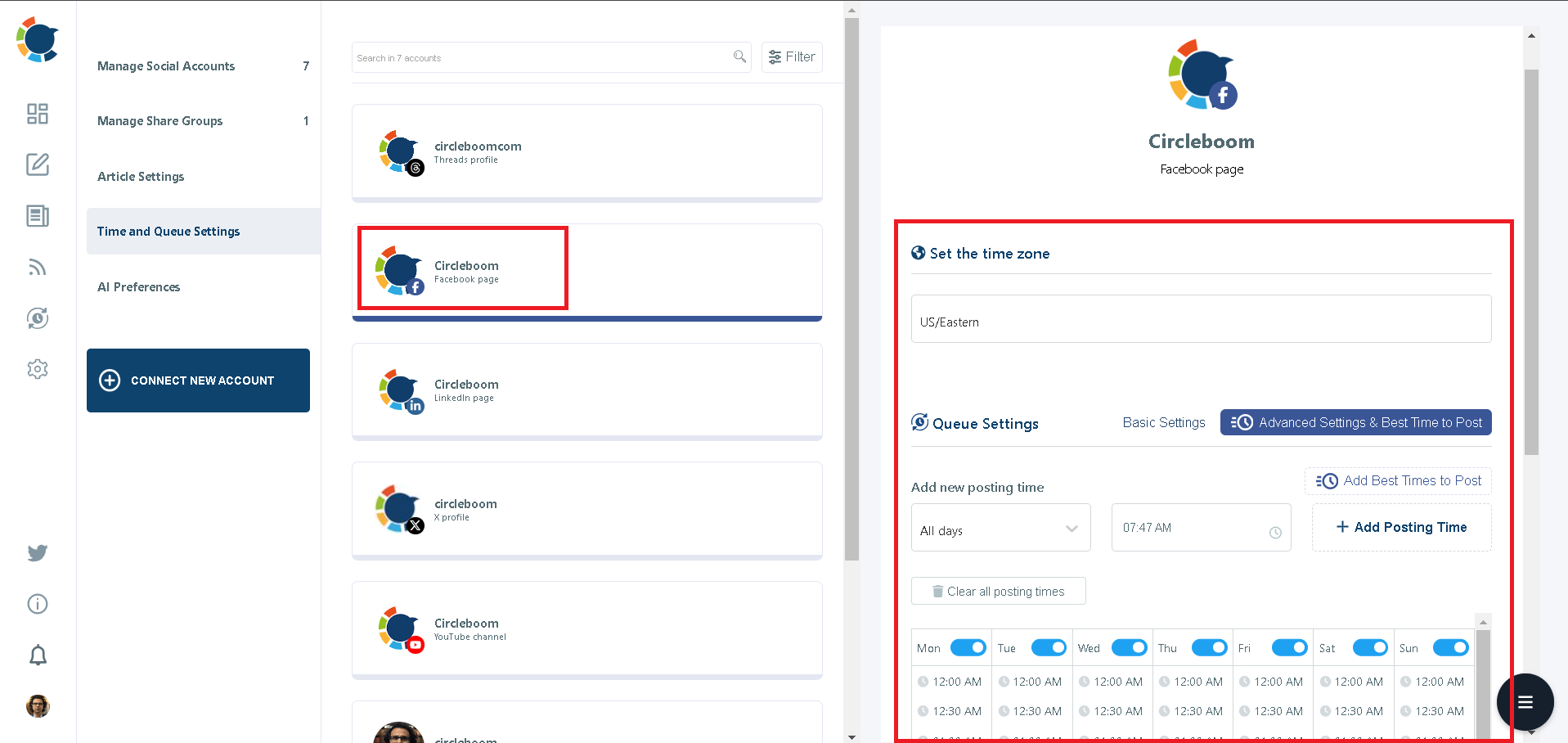 Set your calendar and posting queue.