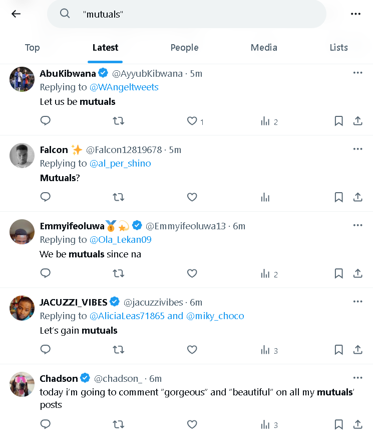 Become Twitter mutuals with verified accounts