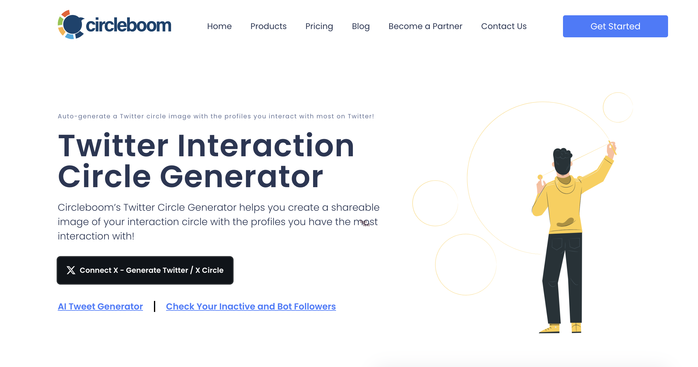 Twitter Interaction Circle Generator page