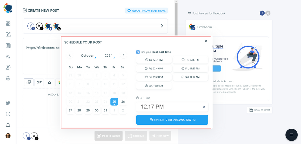 Schedule your post by picking up the best times to post!
