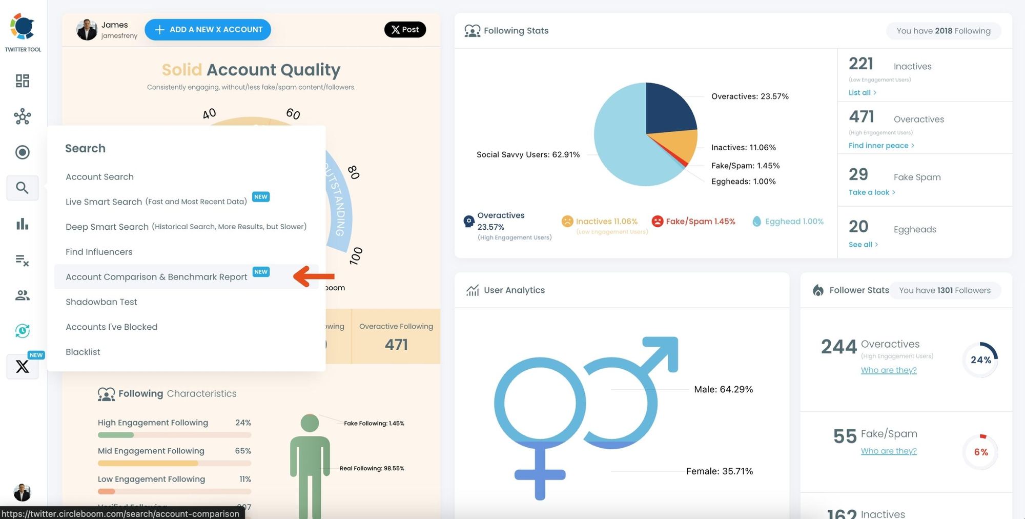 Circleboom lets you find common followers between Twitter accounts​