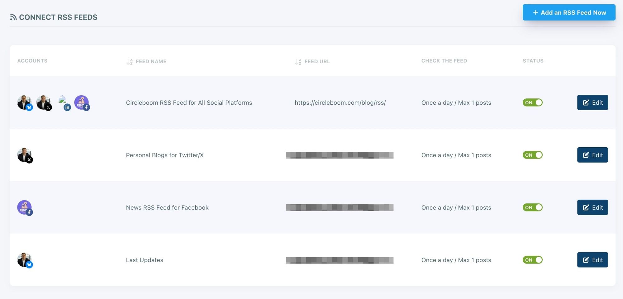 Circleboom RSS Feeds