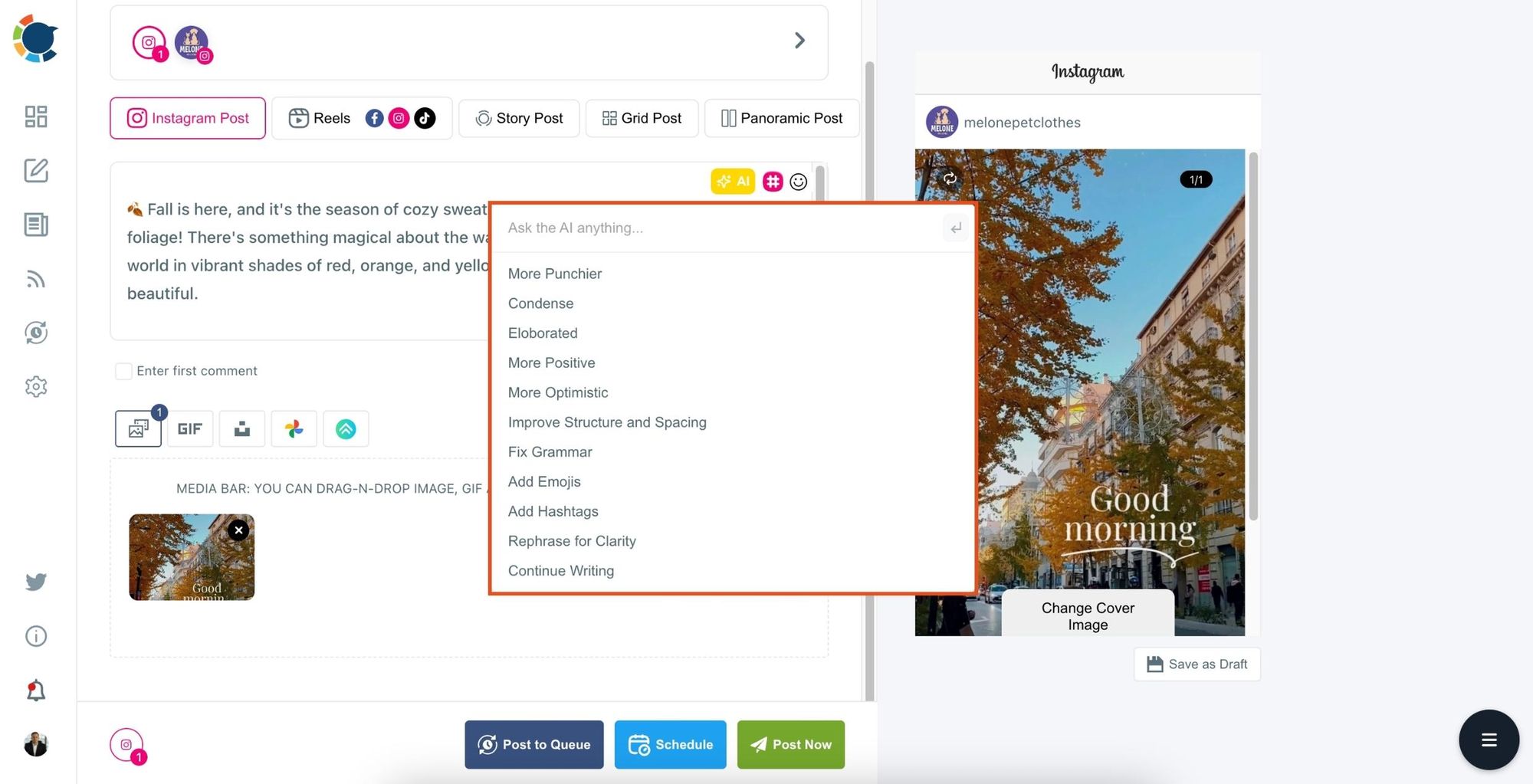 Instagram caption generator with artificial intelligence