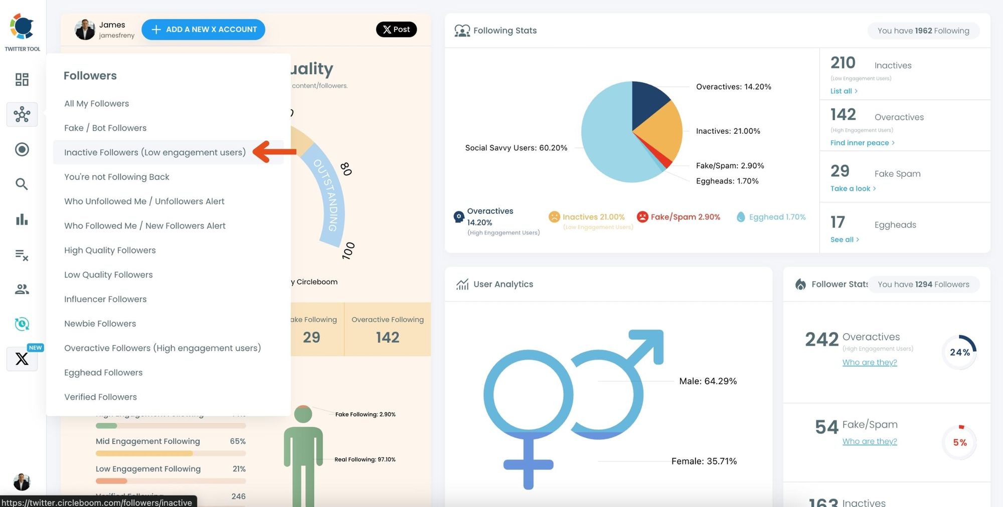 Select Fake/Bot Followers 