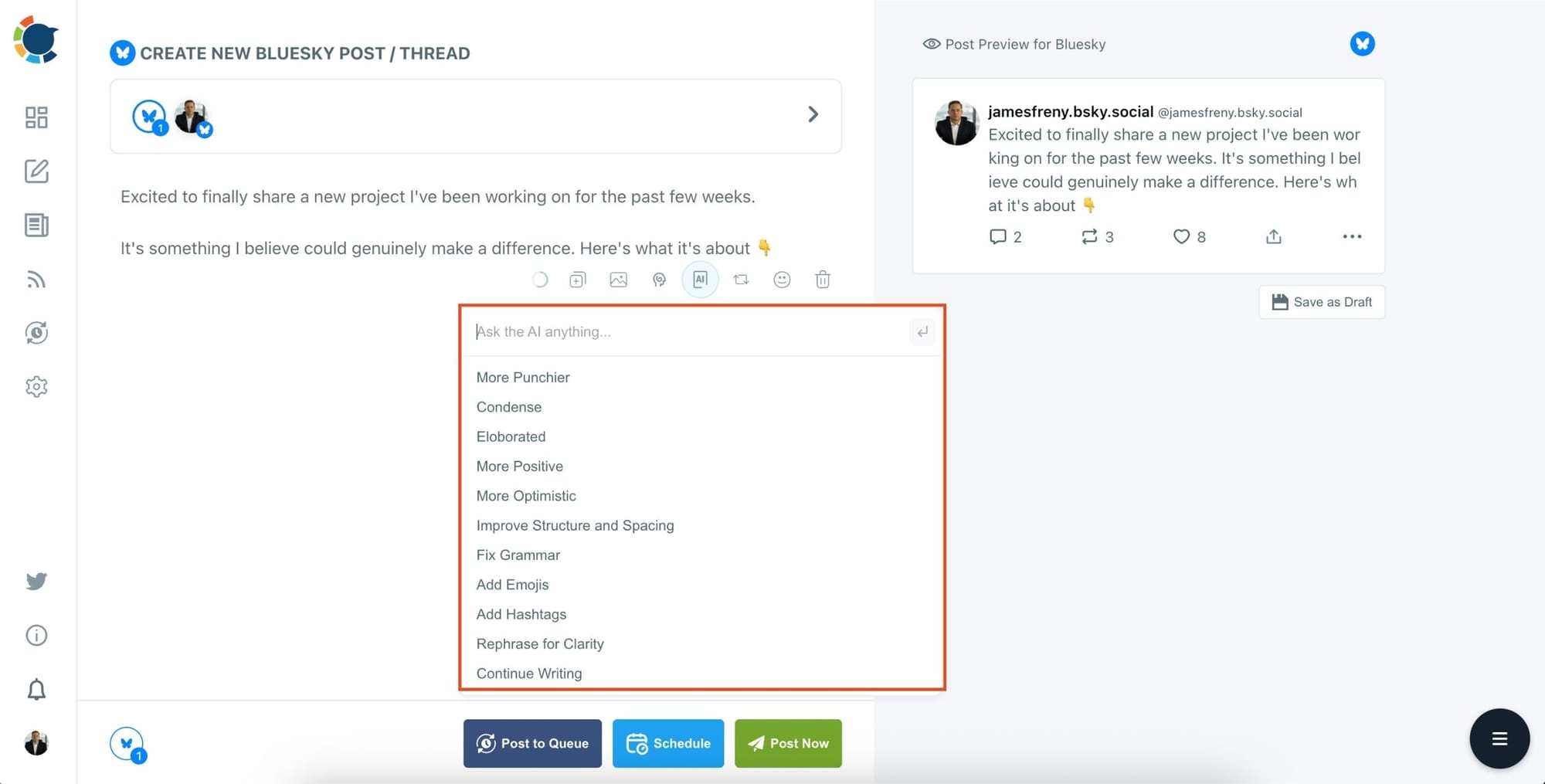 AI Bluesky Post Generator