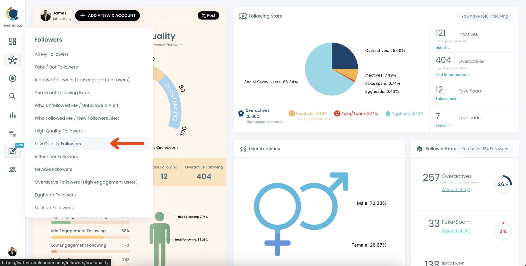 Low quality followers