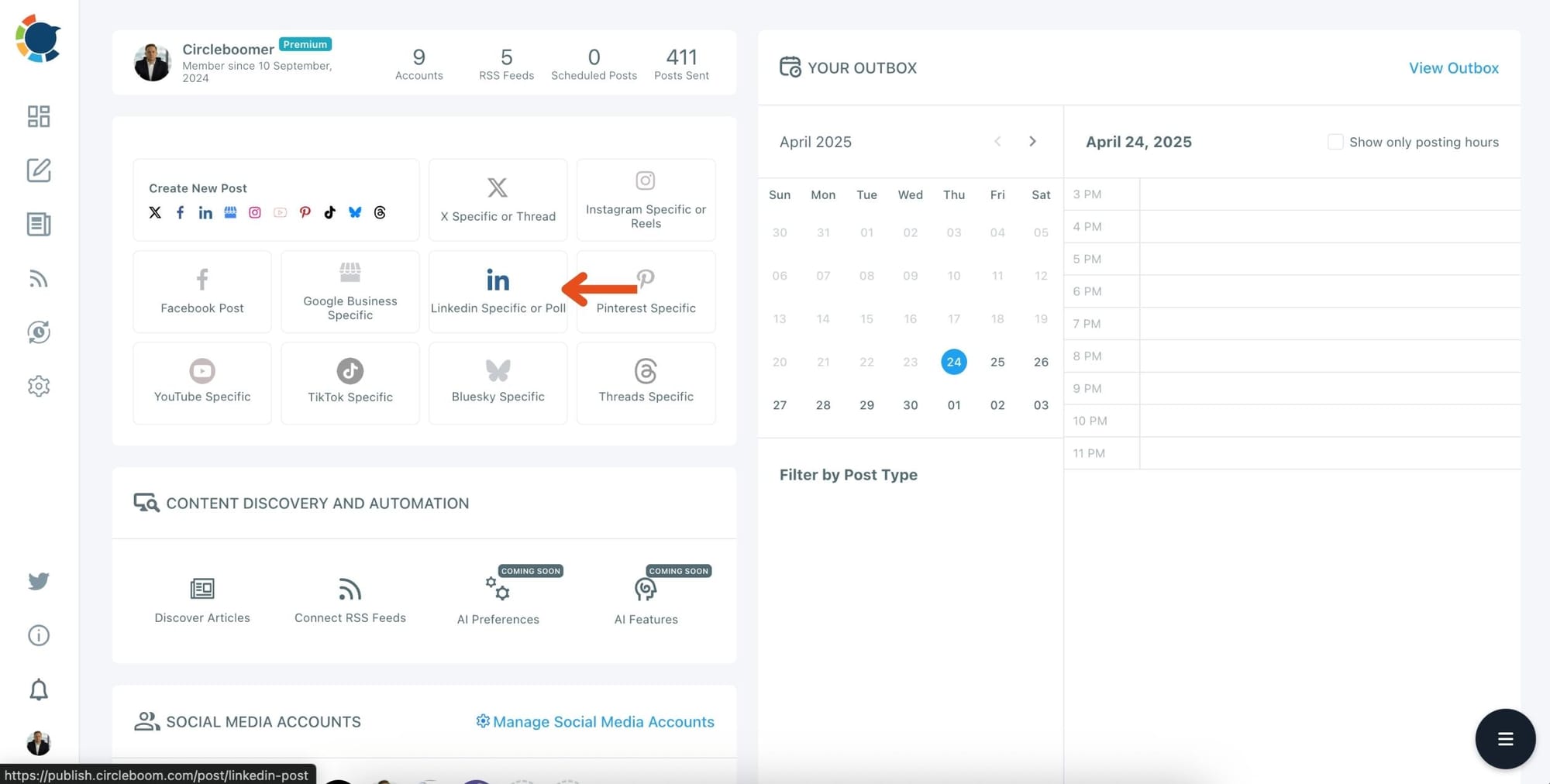 LinkedIn Specific Post or Poll