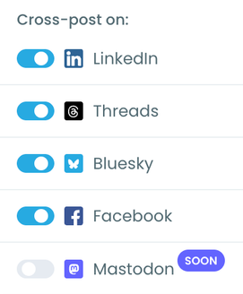 Supported Cross-Post Platfroms
