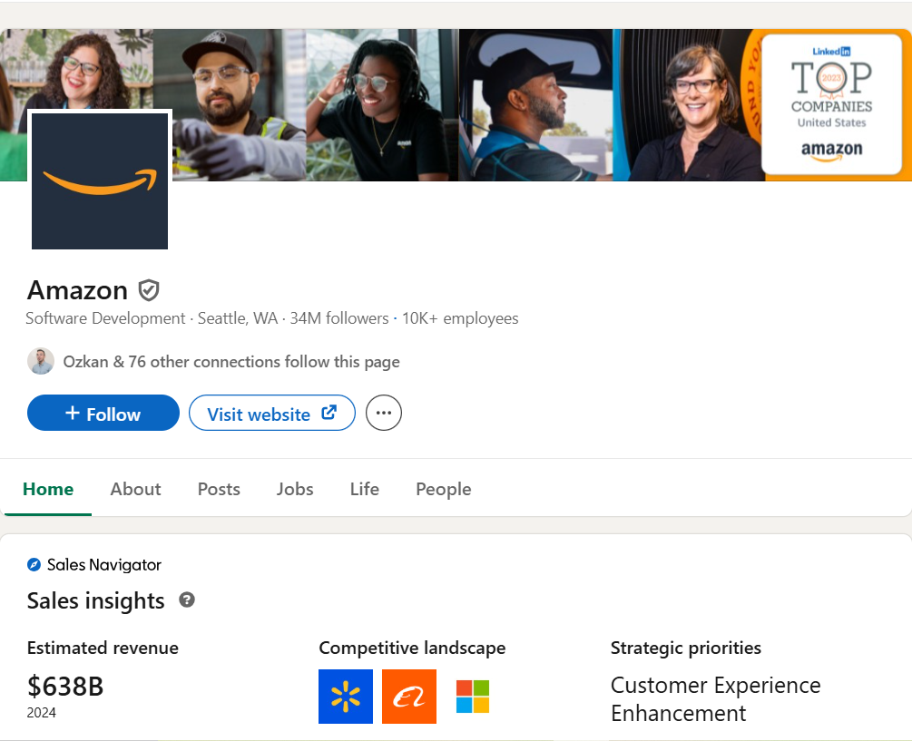 Amazon - LinkedIn Home Page