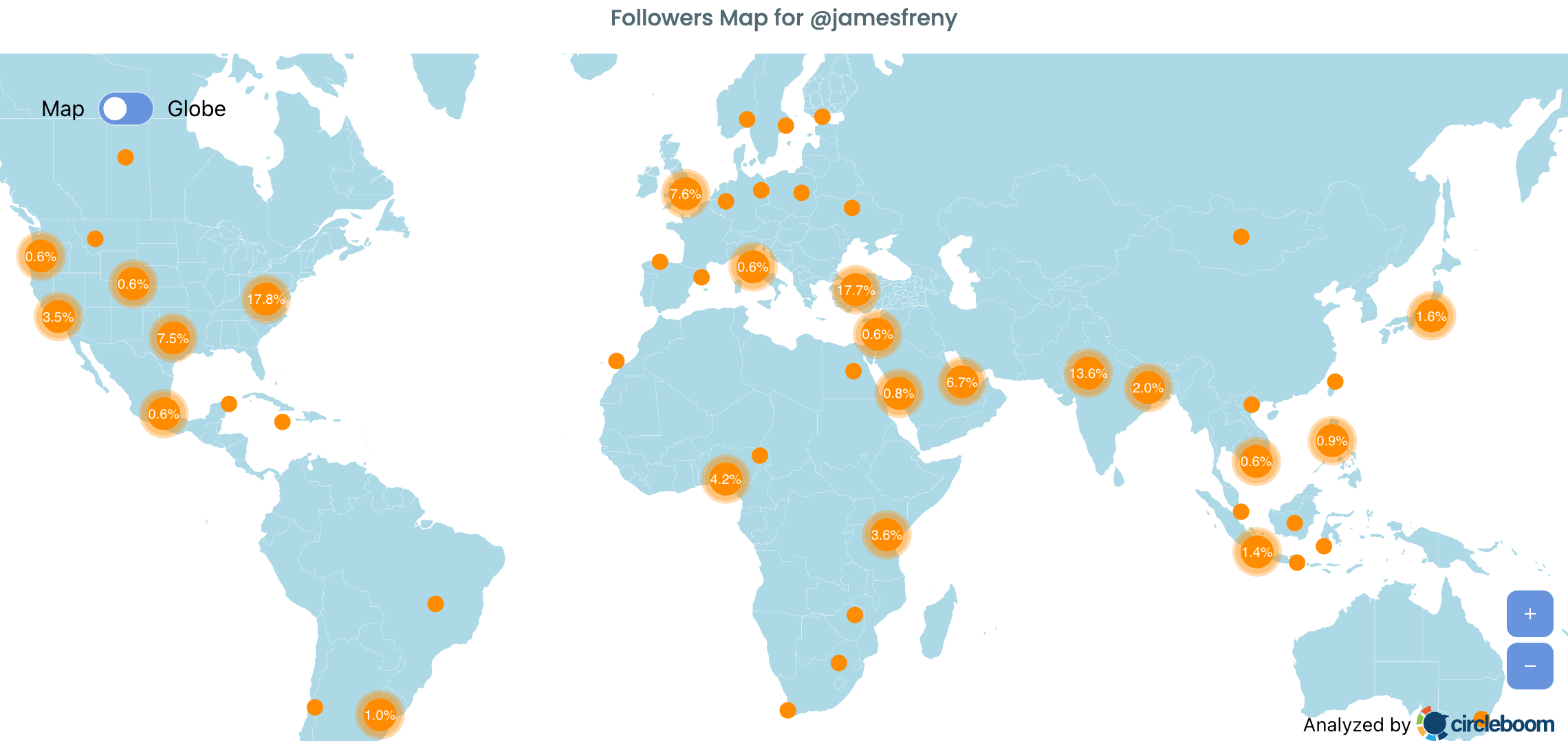 Followers' Location Map