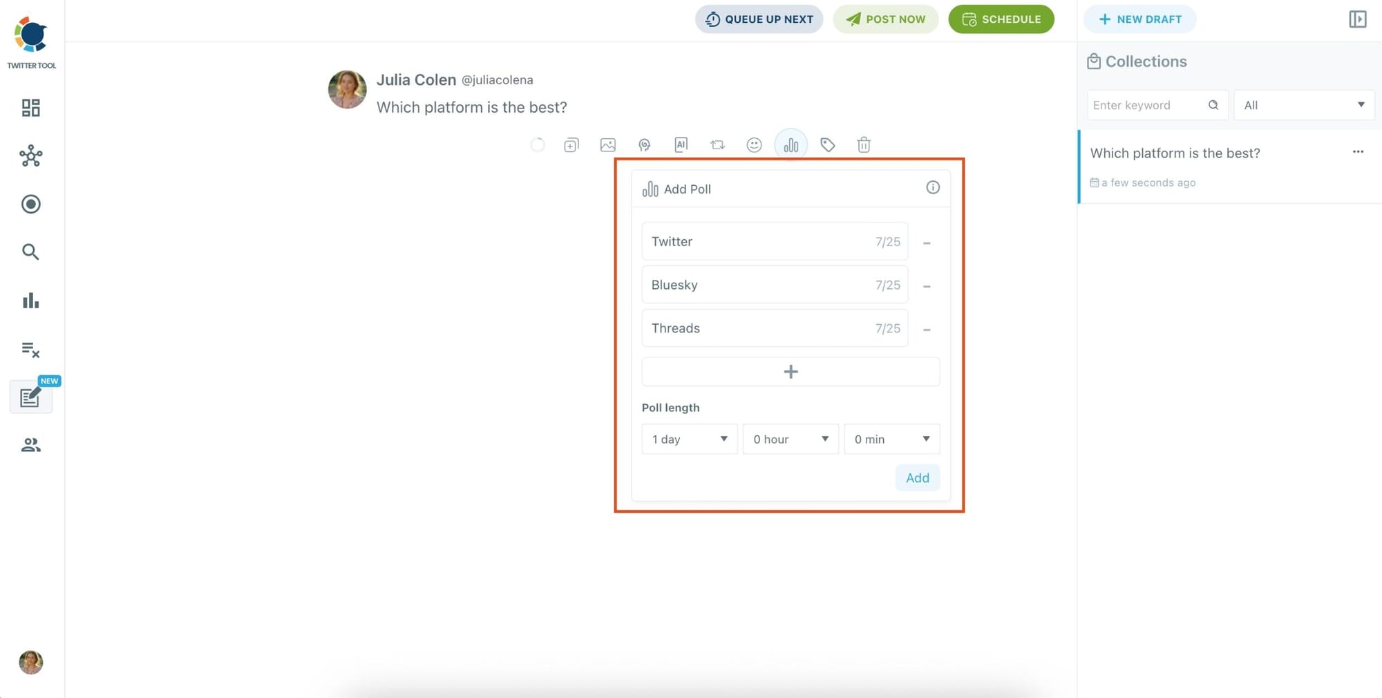 Enter your different answer options