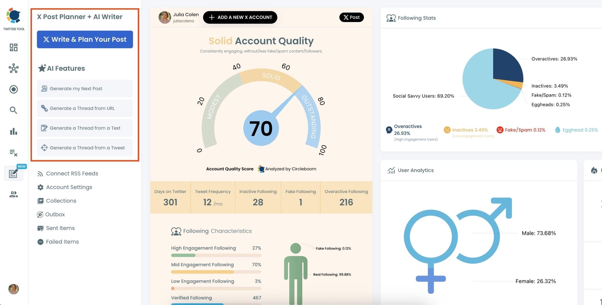 X Post Planner + AI Writer